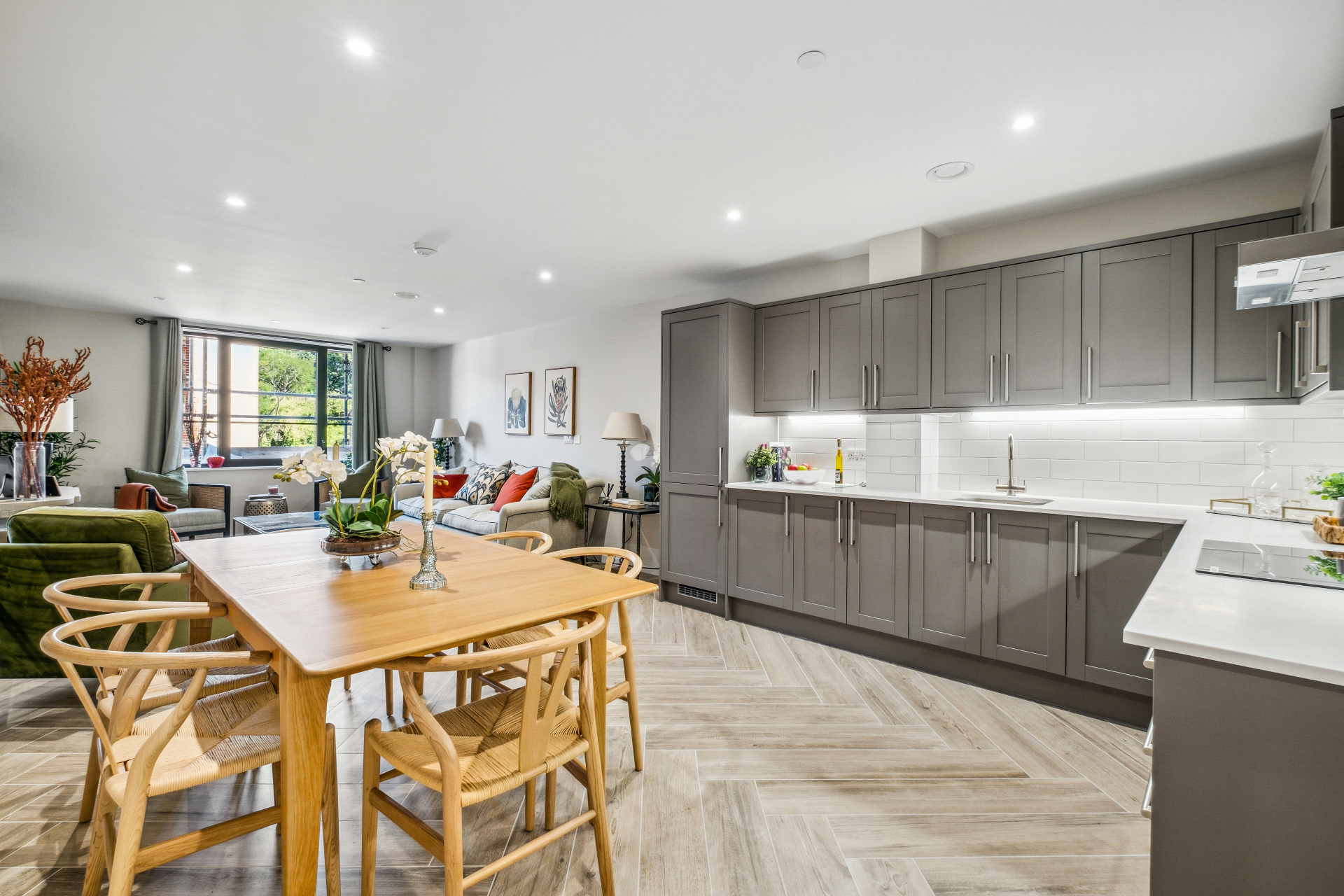 Modern open-plan interior of a new build apartment